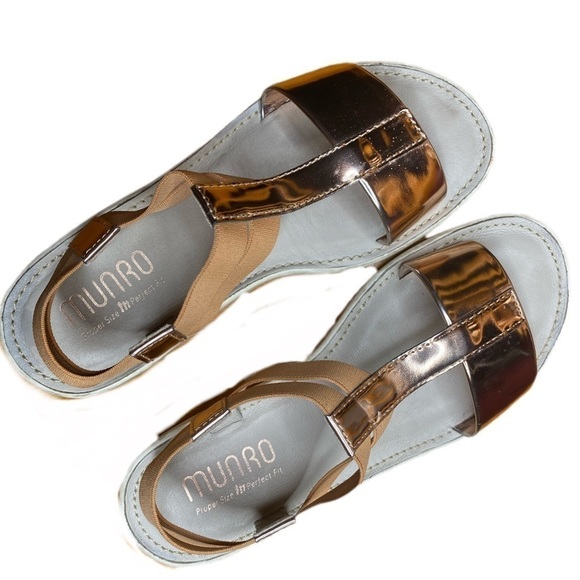 Munro Rose Mirror Sandals Size 6 Walking Wedge - Picture 5 of 8
